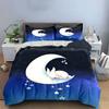 Sleeping Bunny Moon Decor Set Soft Comfortable Duvet Cover Bedding Set Included 1*Duvet Cover & 2*Pillowcases, Gift