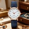 Women Luminous Watch Dainty Analog Quartz Watch Adjustable Leather Strap Wristwatch Fashion Casual Watch for Office Party Dating