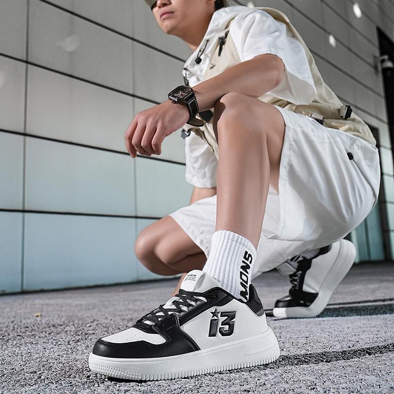Men's shoes leather board shoes new white student comfortable sports fashion casual shoes men's platform white shoes