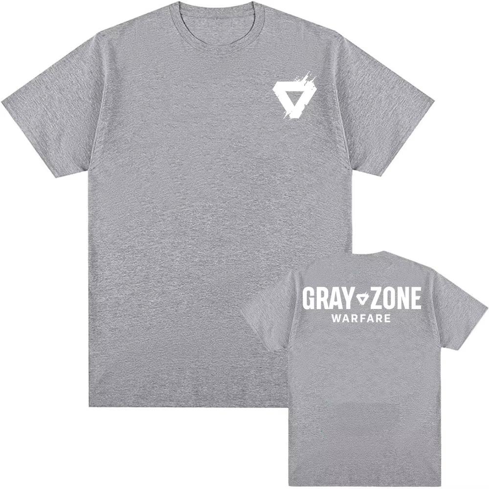 Gråzon Krigsspel Tryckt T-shirt Sommar Enkelhalsad Kortärmad Herr T-shirts Unisex Streetwear Bomull Mjuk Högkvalitativ T-shirt