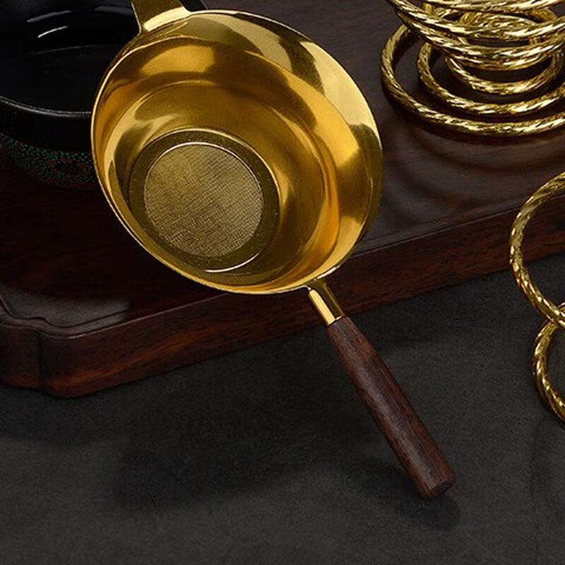 Japanese Style Stainless Steel Tea Strainer Set with Wooden Handle