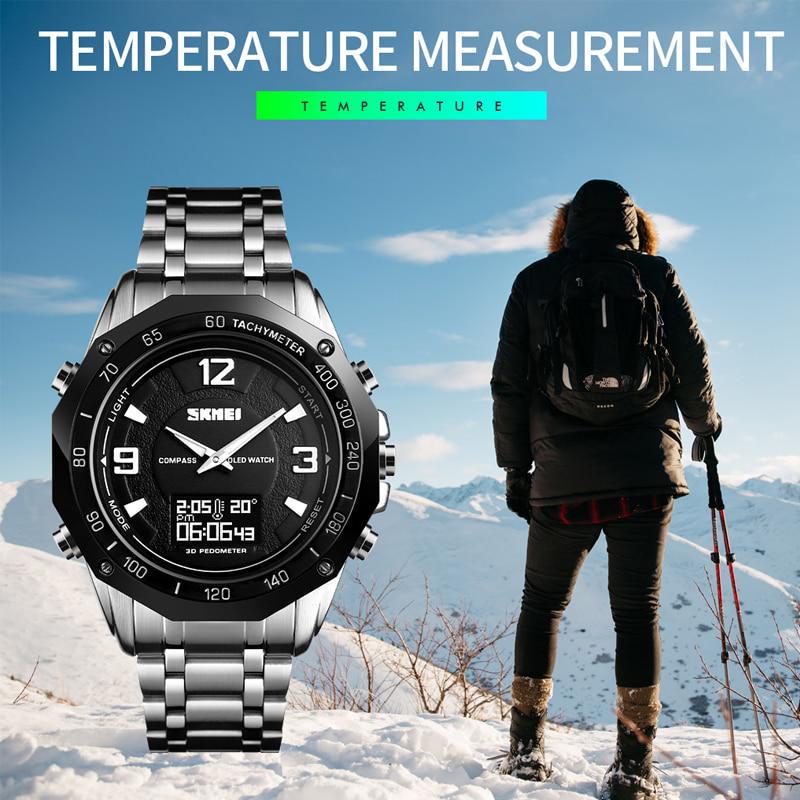 SKMEI Digital Quartz Watch Men Luxury Compass Temperature Sports Watches Calorie Pedometer Man Watch