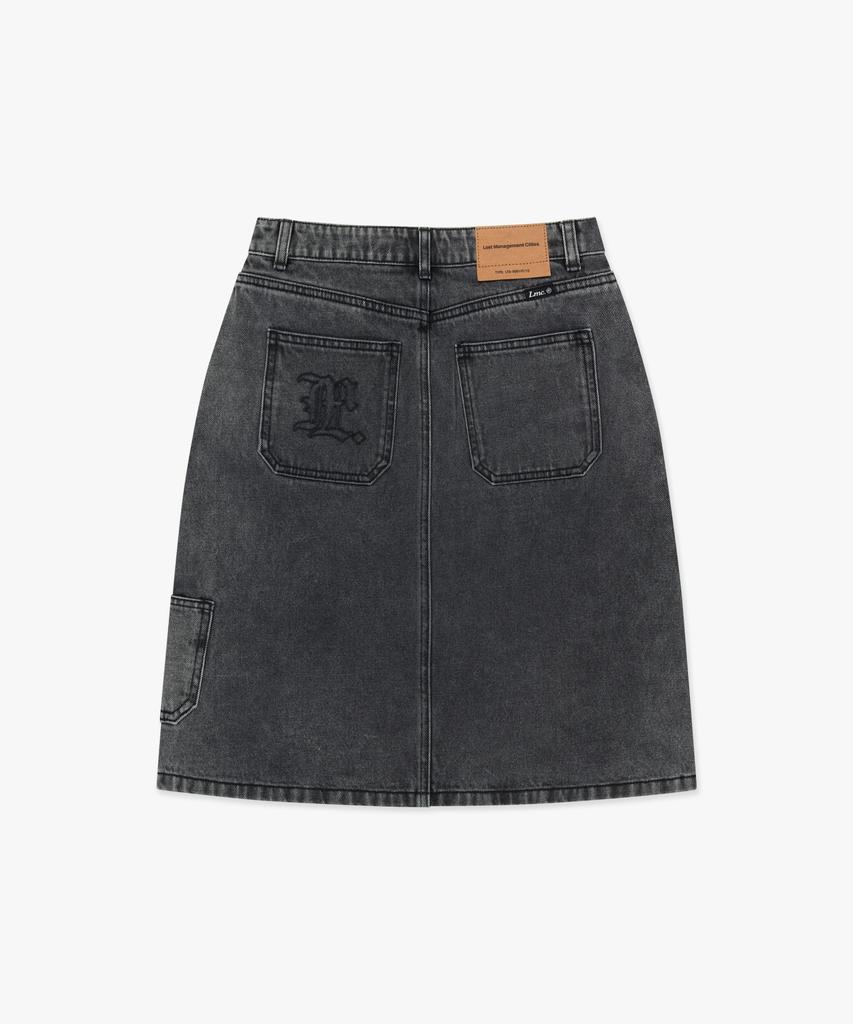 Lmc Wm Cntrst Denim Midi Skirt Gray