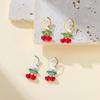 Teamer Enamel Cherry Earrings Stainless Steel Hoop Earring For Women Fashion Sweet Style Summer Jewelry Birthday Gifts 2026 New