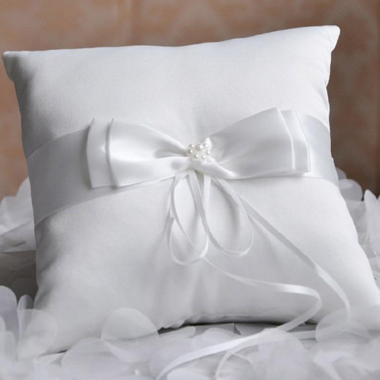 Unique Pearls Rings Bearer Pillow Cushion Bows for Proms, Anniversaries, Ceremonies, Wedding Embellishments