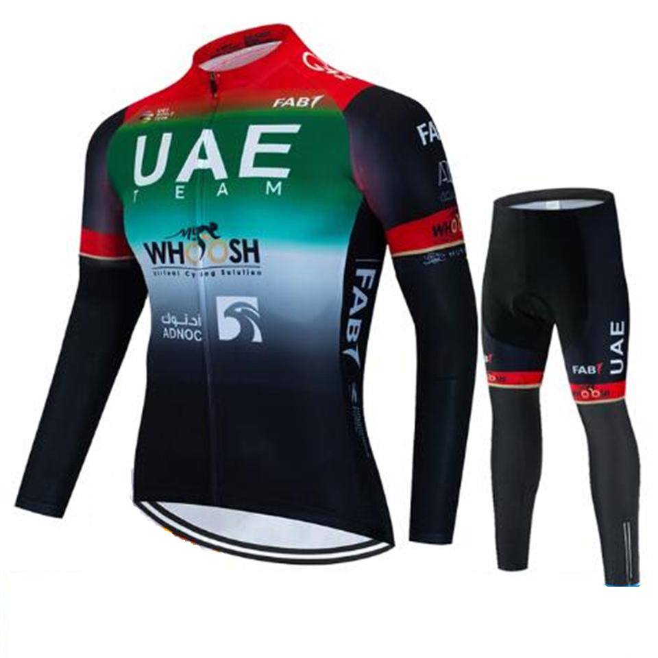 2026 Uae Pro Team Autumn Long Sleeve Cycling Jersey Set Bib Pants Ropa Ciclismo Clothing Bike Uniform Men Bicycle Clothes Mailllot