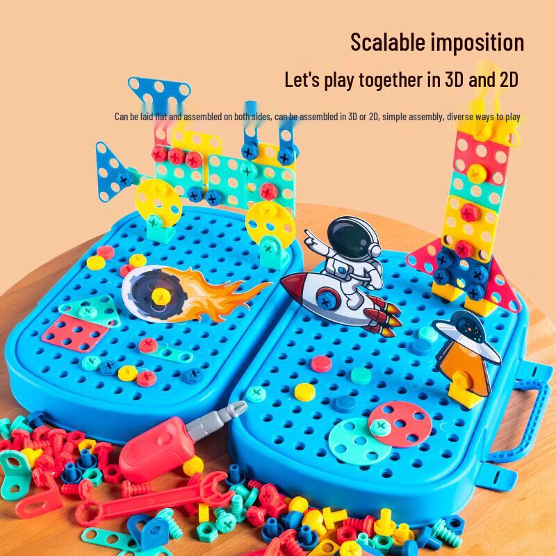 Kinder-Elektrobohrer Dinosaurier Bauspielzeug Set