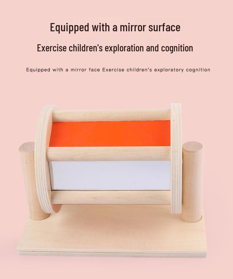 Montessori Wooden Coin Box Textile Drum Educational Toy for Ages 1-3