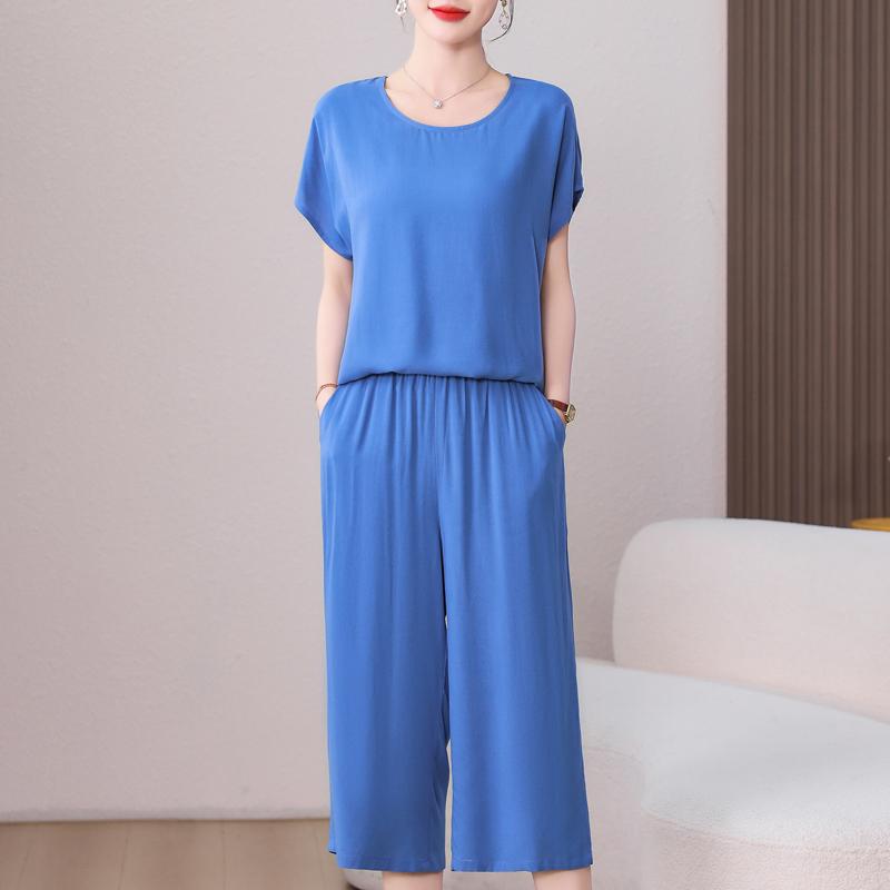 Elegant Women's Pants Sets Summer Vintage Clothes Casual Plus Size 2 Piece Sets