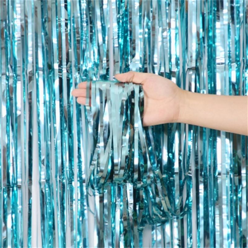 

День рождения, вечеринка, свадьба, украшение, фон, шторы, блестки, глянцевая бахрома, мишура, фольга, занавески, детский душ, годовщина, оптовая продажа синий