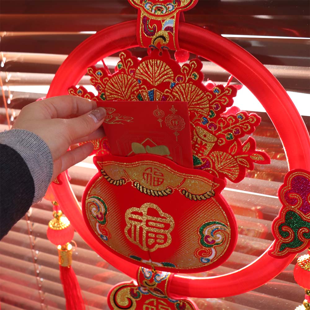 Chinese New Year New Year Fish Pendant Hanging Red Lucky Bag Pendant Traditional Tassels Spring Festival Ornament Home Decor