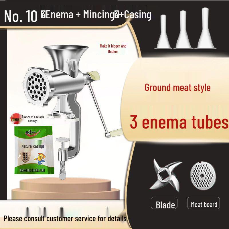 Manuelle Fleischmühle & Wurstfüller: Handkurbelmixer & Gemüsehacker.