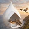 Plastic Waterproof Hanging Bird Feeder Rainproof with Stand Bird Feeding Dispenser Large Capacity Hummingbird Feeder Backyard