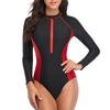 Women Swimsuit Long-Sleeve Surfing Suit Adult Diving Clothes One-Piece Bathing Suit Women‘s Zipper Swimwear
