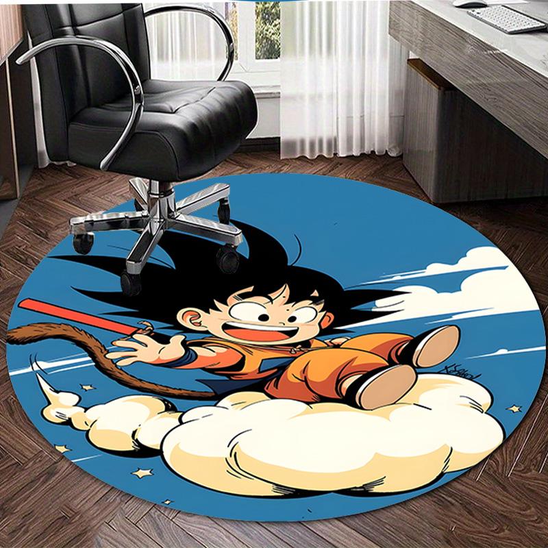 1pc Dragon Ball4 Print Round Carpet Chair Round Carpet Suitable for Bedroom Living Room Home Decorative Carpet