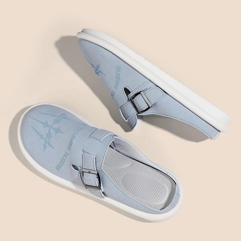 

Мужские однотонные тапочки Baotou Half Drag, повседневные, на плоской подошве, удобные, дышащие, новые, модные, универсальные, трендовые мужские тапочки 47