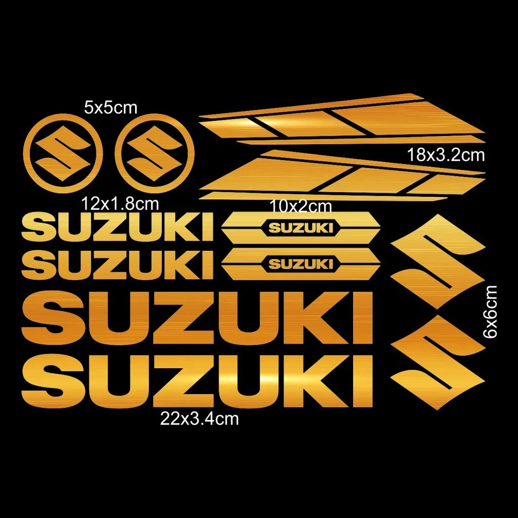 Motorcycle Decorative Sticker for Suzuki English Letter Logo Waterproof Reflective Decal Tank Logo Set Helmet Emblem Vinyl Kit