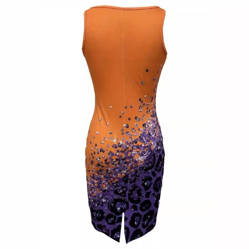 Летнее женское модное сексуальное платье с запахом и принтом — фото 4