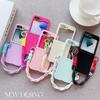 Phone Case For Motorala Moto Razr 40 50 Ultra Cute Candy Solid Protective Cover With Wrist Strap Slim