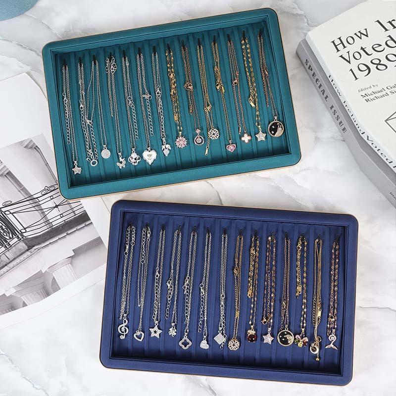 Microfiber Jewelry Display Tray Jewelry Storage Pallet for Necklace Bangle Ring Earring Bracelet Counter Storage Tray