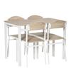 5-Piece Dining Set, Dining Table Set with Wood Grain MDF and Metal In Grey and White, 1 Table and 4 Chairs for Modern Dining Room