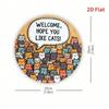 Funny Cat Metal Sign, Welcome Hope You Like Cats, Vintage Retro Satirical Circular Wall Decor, 2D Flat Home Man Cave Decoration