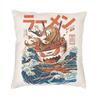 Japanese Samurai Cat Cushion Covers Sofa Home Decorative Square Throw Pillow Cover 40X40Cm