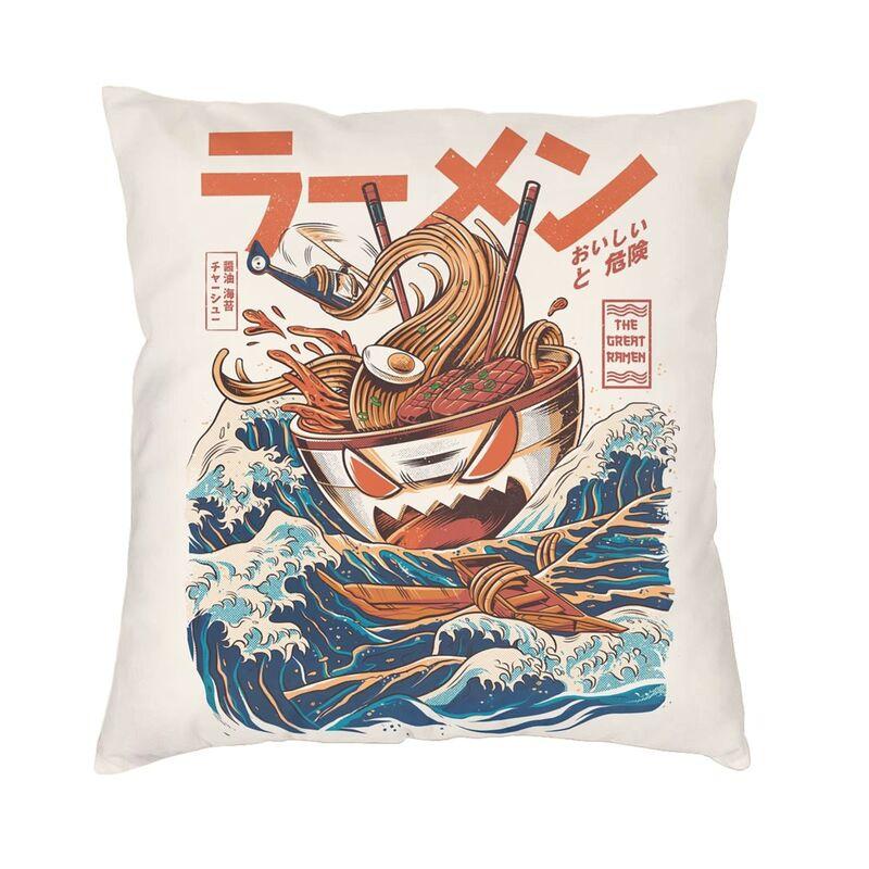 Japanese Samurai Cat Cushion Covers Sofa Home Decorative Square Throw Pillow Cover 40X40Cm