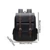 Large Capacity PU Leather Backpack Waterproof Travel Bag Computer Bag  Business Travel