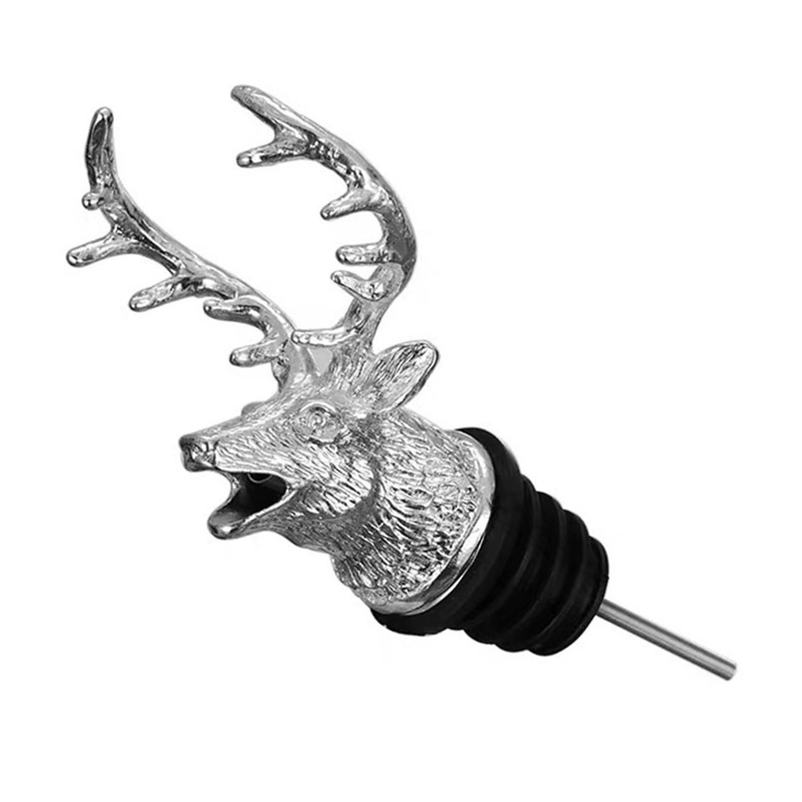 

Аэратор-лейка для красного вина из цинкового сплава в виде головы оленя, пробка для винной бутылки, инструмент серебряный