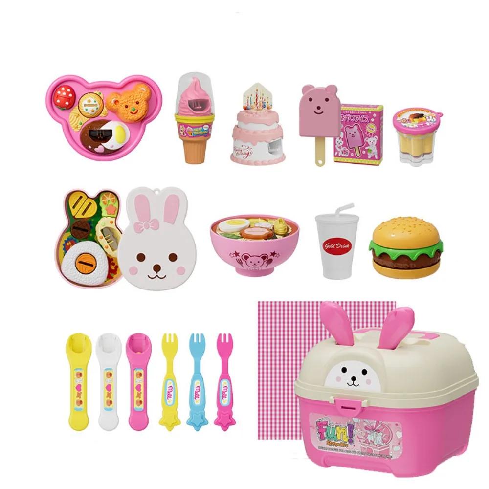 Kleine Beer Vorm Pudding Voedingsset Doe-alsof Spel Simulatiemodel Lunchbox Pudding Rolspel Kawaii Speelhuis Speelgoed