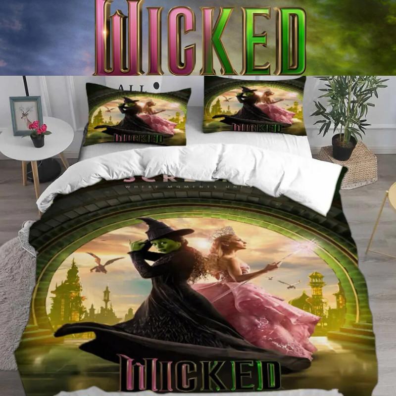 The Wicked Printed Bed Duvet Cover Pillowcase Three Piece Set For Toddler Bedroom Decor