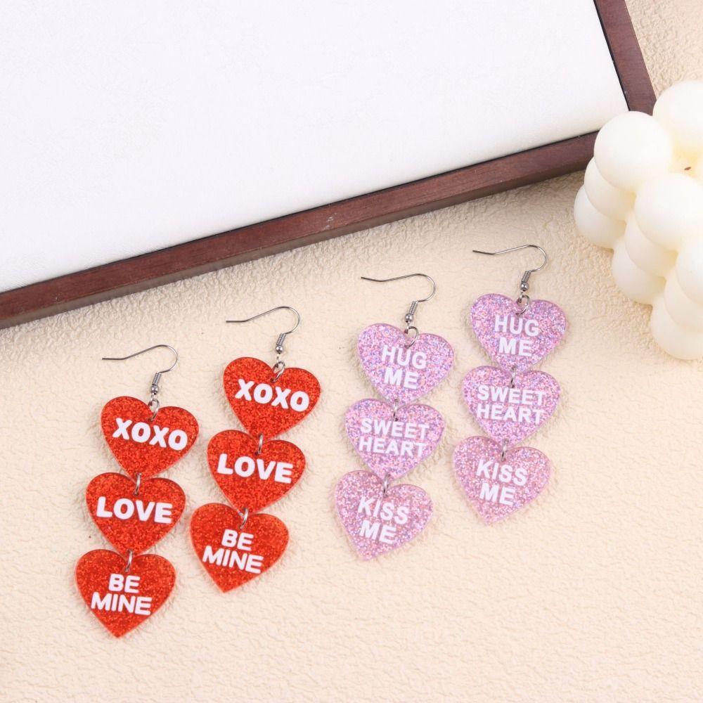 Acrylic Love Earrings Rose Lips Dangle Earrings Jewelry Accessories Valentine's Day Earrings  Lady