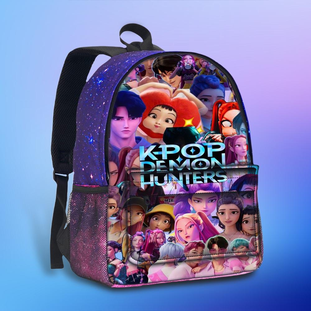 New Hunterx Kpop Starry Sky Backpack for Elementary and Middle School Students (Witch Hunter Girls Anime Cartoon Starry Sky Backpack) 6277