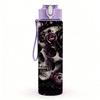 1PC Dark Skull Rose Mystic Gothic Art Print 750ml Color Plastic Sports Water Bottle Leakproof Flip Straw Lid Suitable for Sports Office Home Use