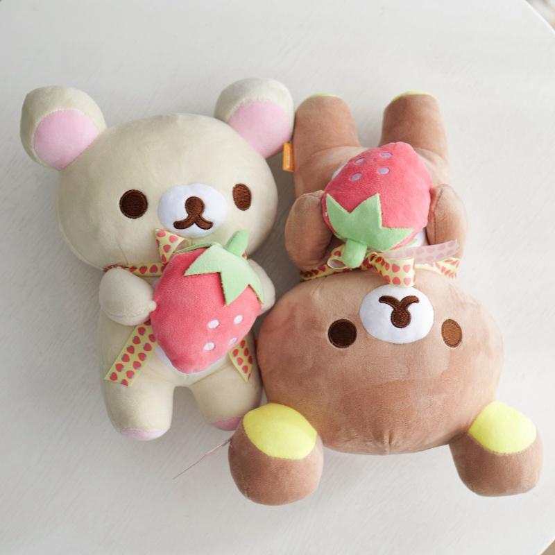 Cute Rilakkuma Pillow Plushies Cuddly Doll Toys Korilakkuma Plush Toy Brown White Bear Stuffed Animals Adorable Birthday Gift