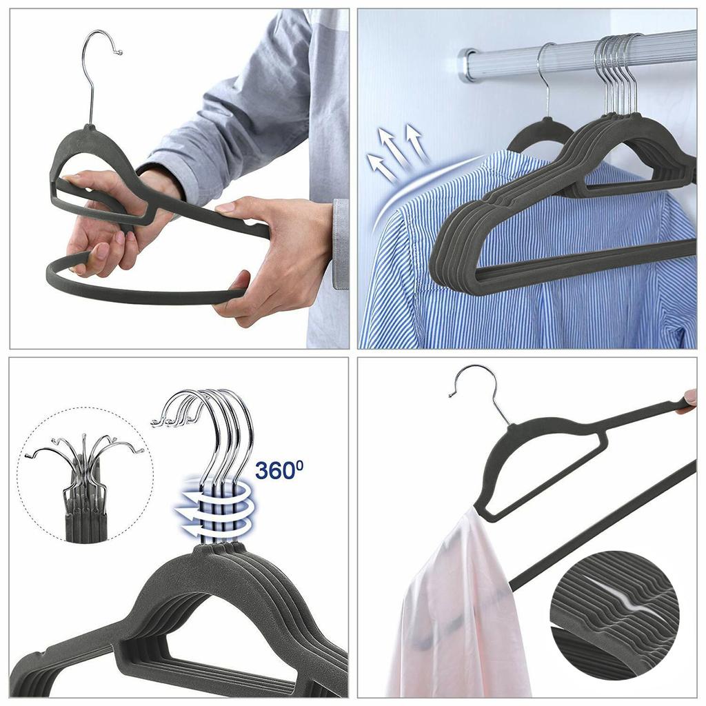 Velvet Maxi Hanger, Set Of 50, Graphite