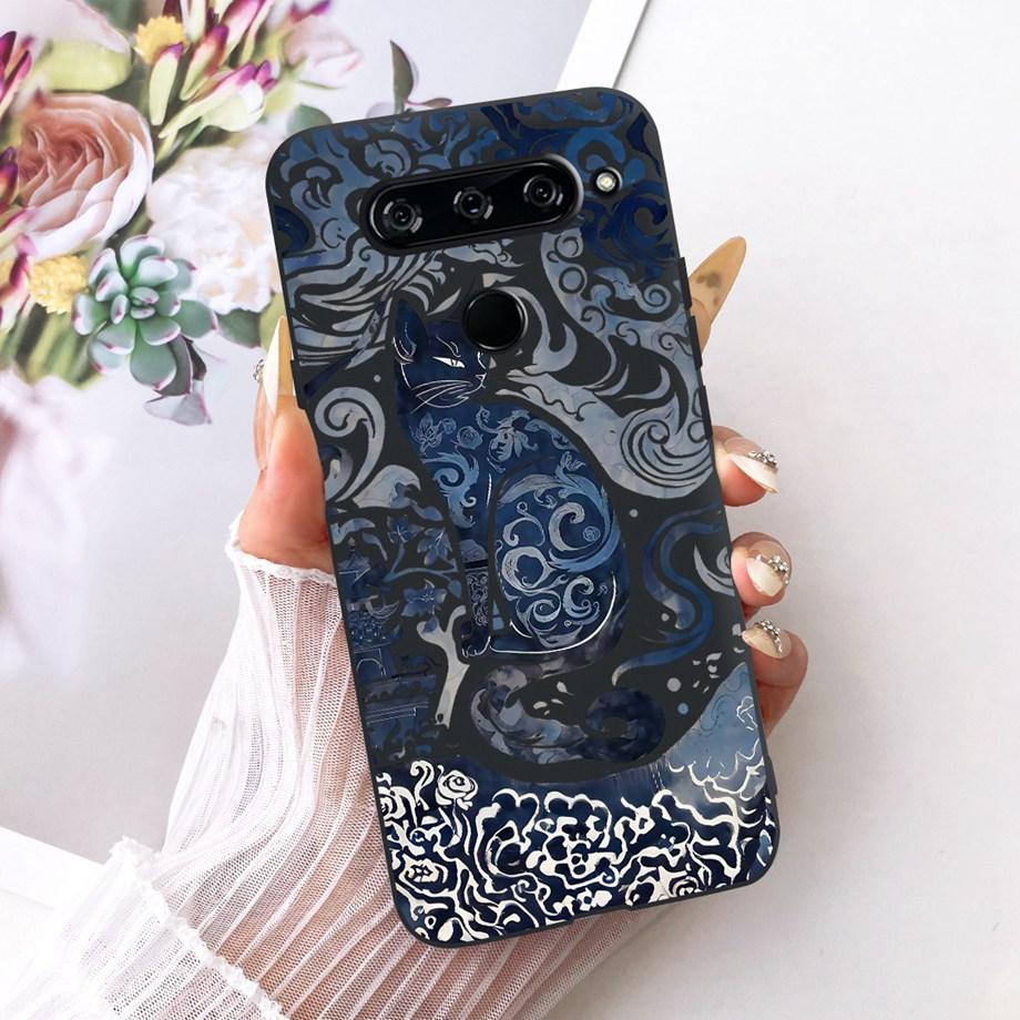 Für LG V40 V50s V35 ThinQ LG V8X ThinQ V30 2017 Handyhülle Weicher TPU-Stoßfänger Rückseite Coole Cartoon-Luxus-Schmetterlingsblume Funda