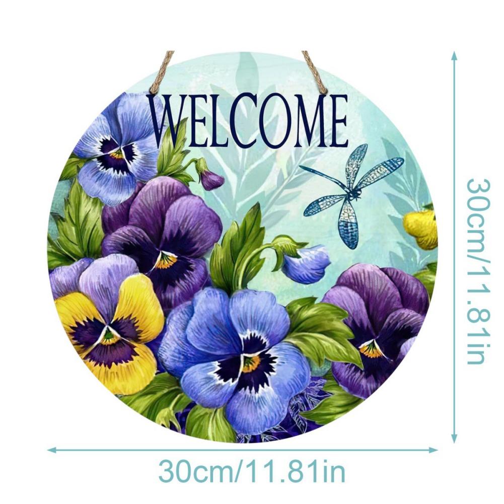 

30*30cm Door Wooden Welcome Plate Decorative Hanging Board