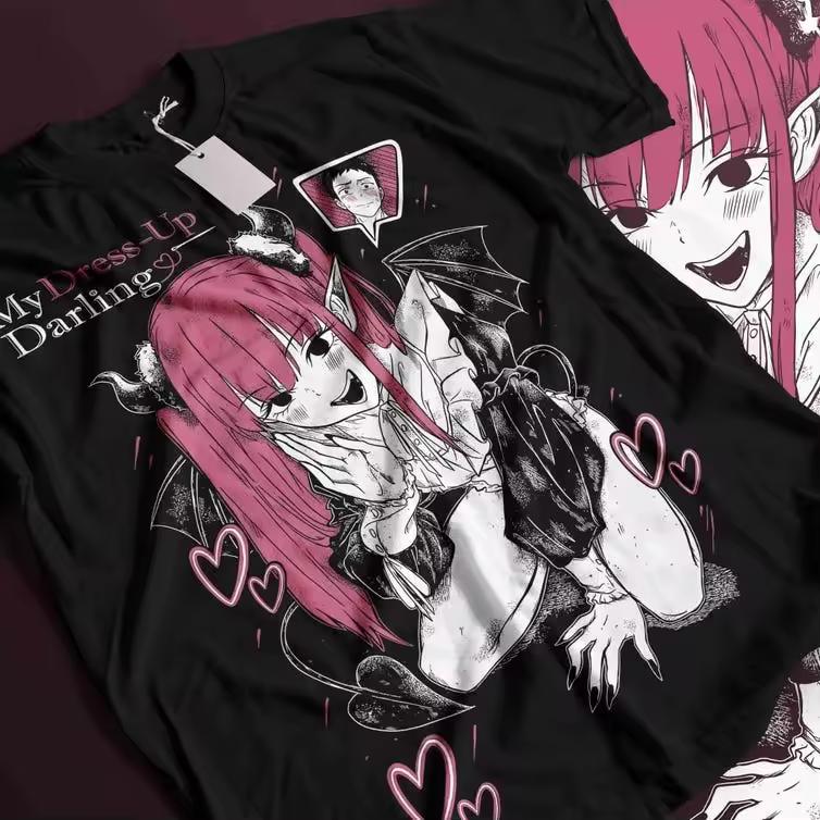 Summer Hot Sale My Dress-Up Darling Marin Kitagawa Graphic Tee Hip Hop Streetwear Oversized Tshirt Short Sleeve Casual Clothing