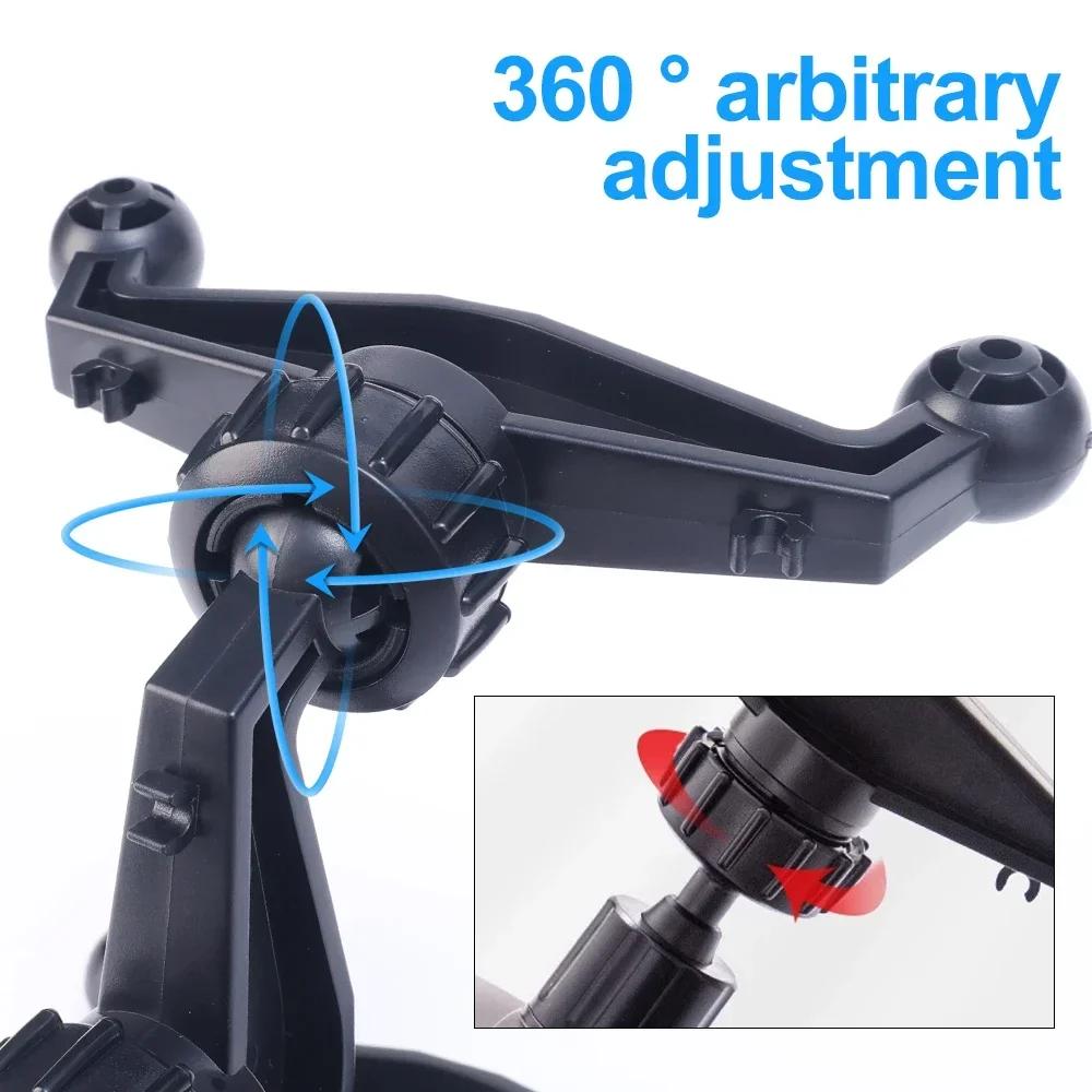 Dual Ball Head Car Holder with 360 Rotation Base Mount Mobile Phone Navigation Support Accessories for Auto Center Console
