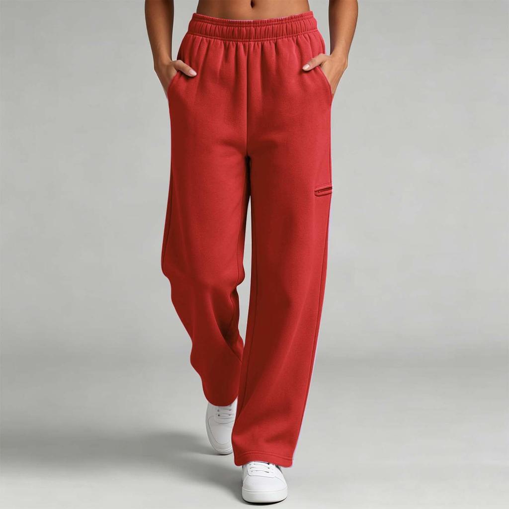 Women's Color Sweatpants with Elastic Waist and Pockets, Loose Fit Casual Joggers for Everyday Wear