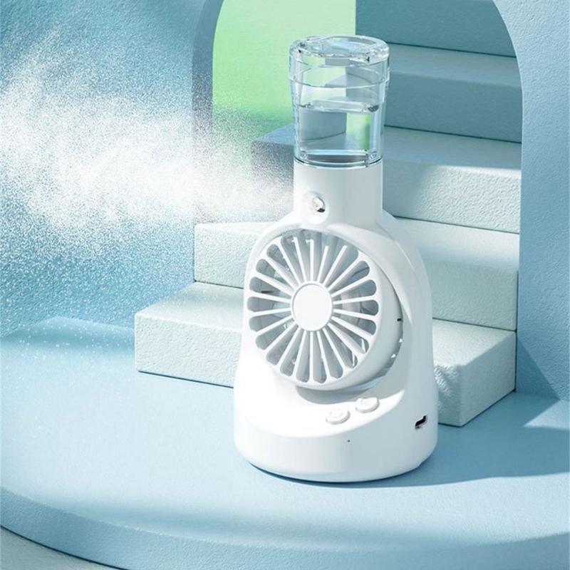 Small Desk Fan Powerful Spray Fan Small Pocket Fan Lightweight Rechargable Fan Misting Spray Fan Plastic Material