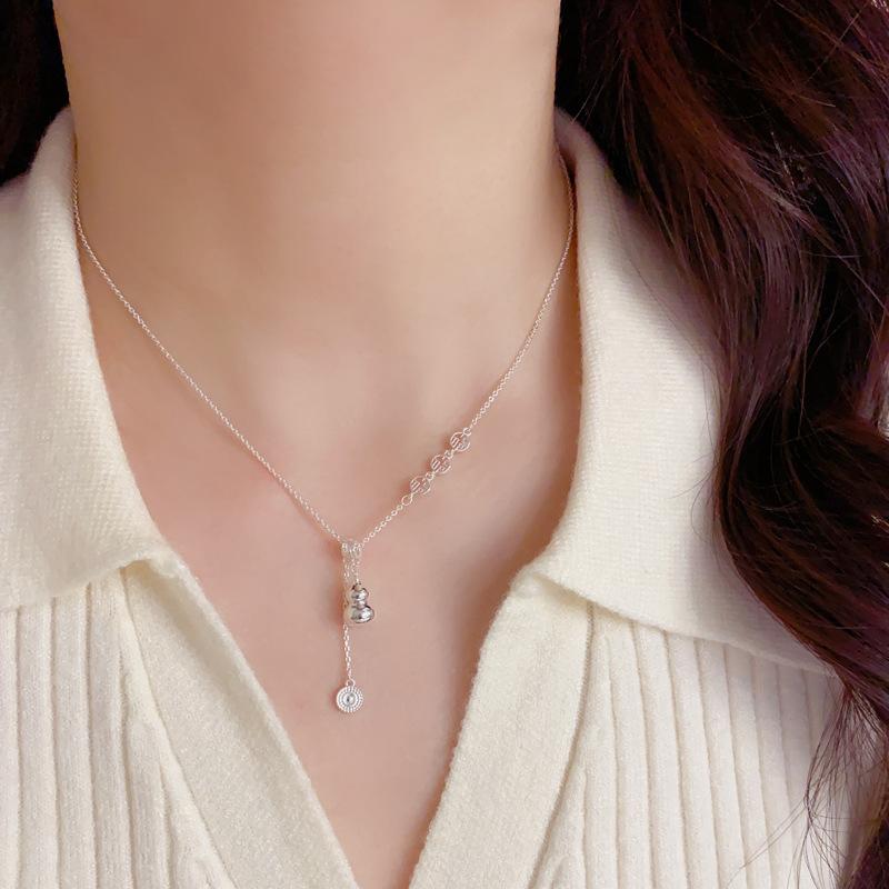 Women's New Chinese Style Fashion Simple Fu Character Gourd Tassel Necklace