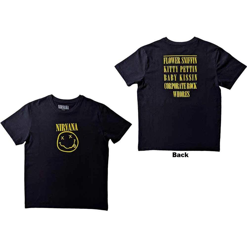 Nirvana Flower Sniffin T-Shirt Black New M