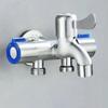 Robinet Inverseur d'Eau de Douche à 3 Voies Double Commande Double Usage Robinet Vannes d'Angle de Remplissage Accessoires de Salle de Bain Toilettes Machine à Laver