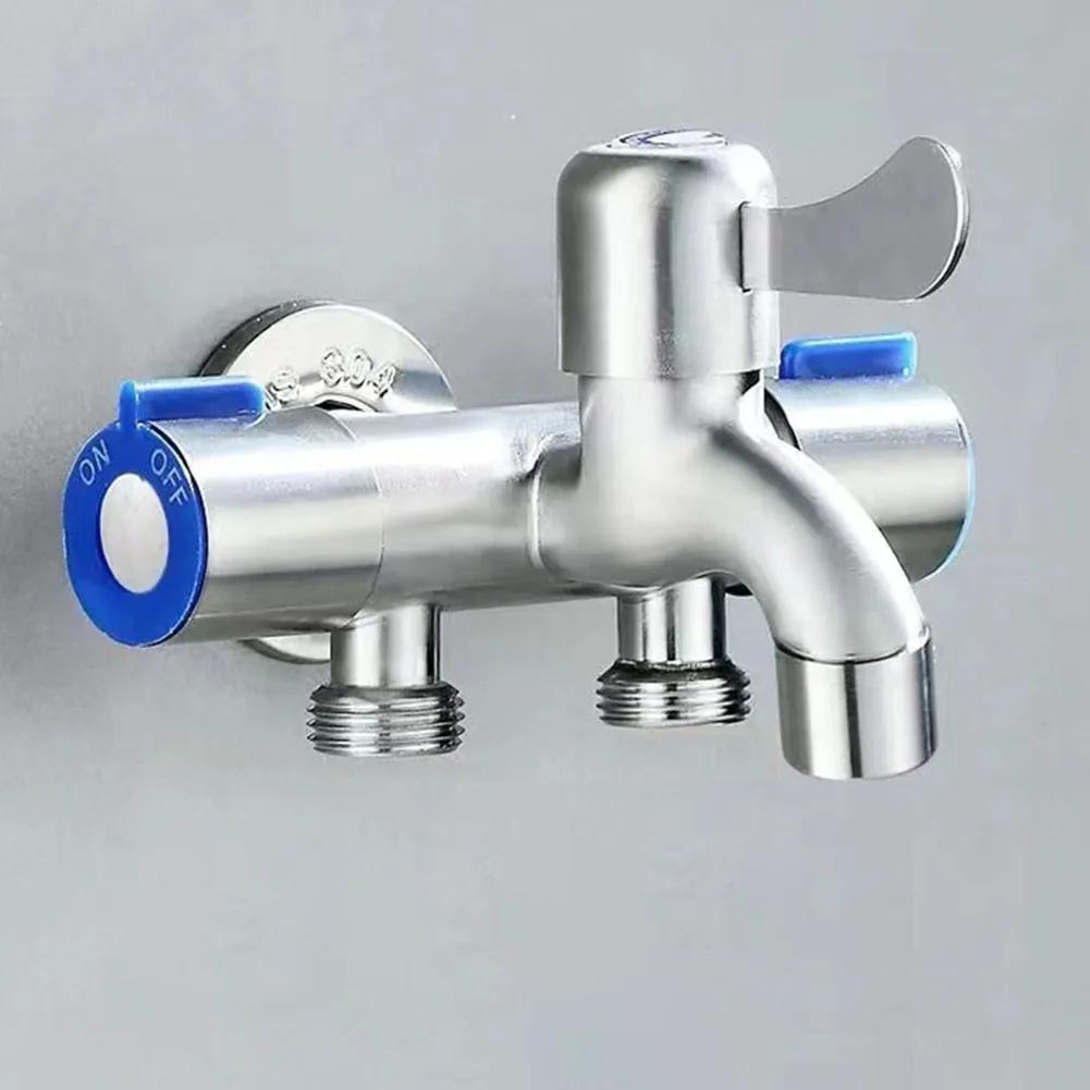 Dual Control Dual Use 3-Way Shower Water Diverter Valve Faucets Filling Angle Valves Washing Machine Bathroom Toilet Accessories A