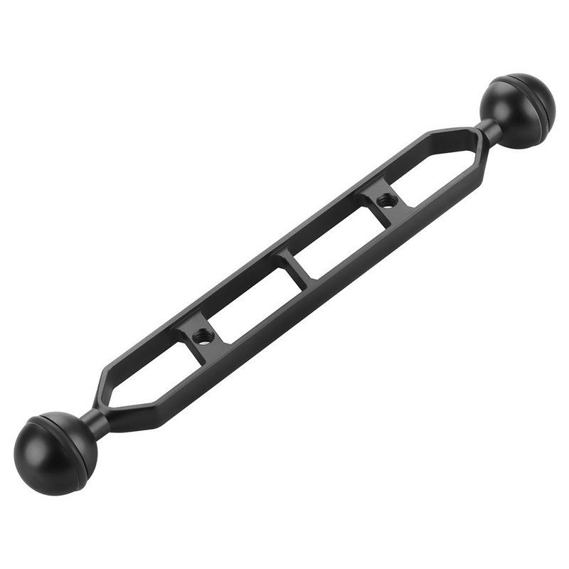 Adaptateur à rotule 1" Bras d'extension à double rotule 5 7 9 11 pouces pour GoPro Fixation à pince papillon sous-marine Éclairages de plongée