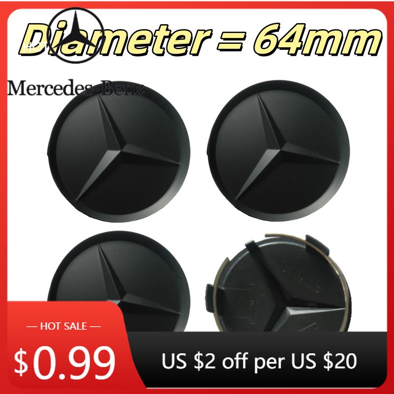 

Car Sticker 2025 Hot For Benz 64mm 4Pcs ABS Car Hub Caps Wheel Center Cover for Mercedes Benz W124 W205 W203 W204 W168 W176 CLA