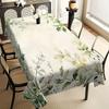 1pc Floral Print Rectangle Tablecloth with Scalloped Edge, Woven Fabric, for Kitchen Dining Room Decor, Party & Holiday Gift,